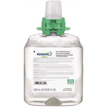 RENOWN Fmx-12 Dispenser Refill 1250 mL Unscented Green Sealed Foam Handwash Soap, 4PK 5165-04-B4W00LG